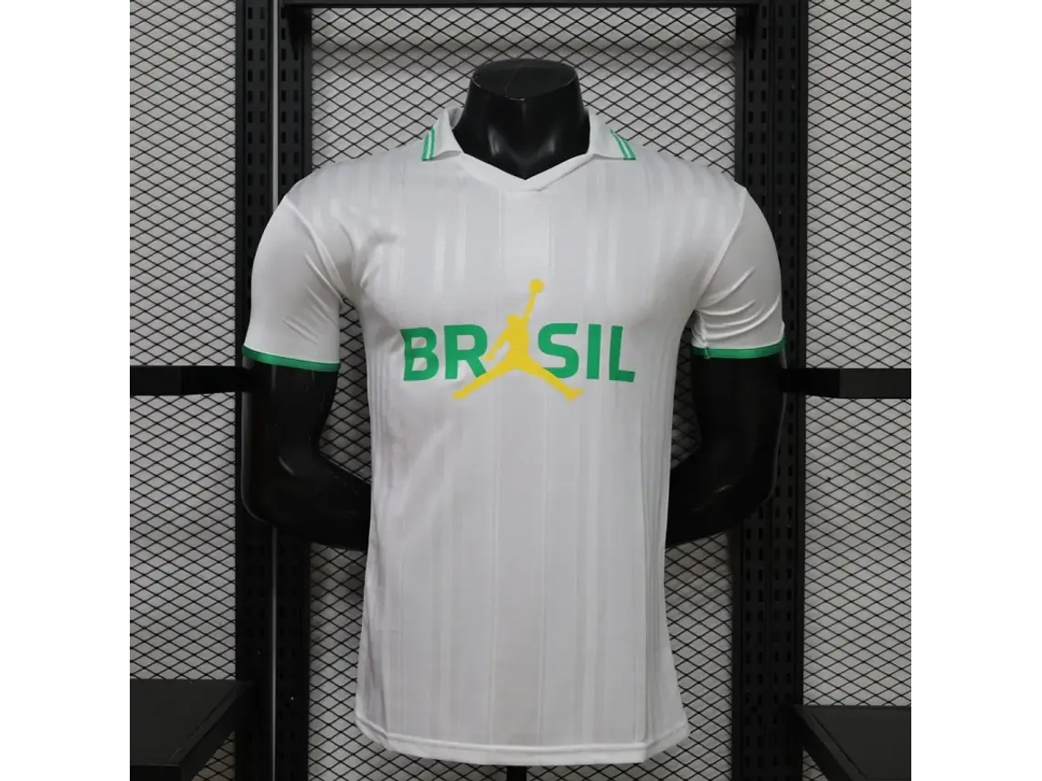 Camisa Brasil 2026 Lifestyler Edição Amarela/Branca/Azul - Nike x Jordan 7