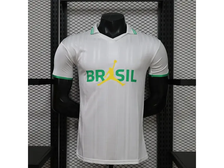 Camisa Brasil 2026 Lifestyler Edição Amarela/Branca/Azul - Nike x Jordan 7