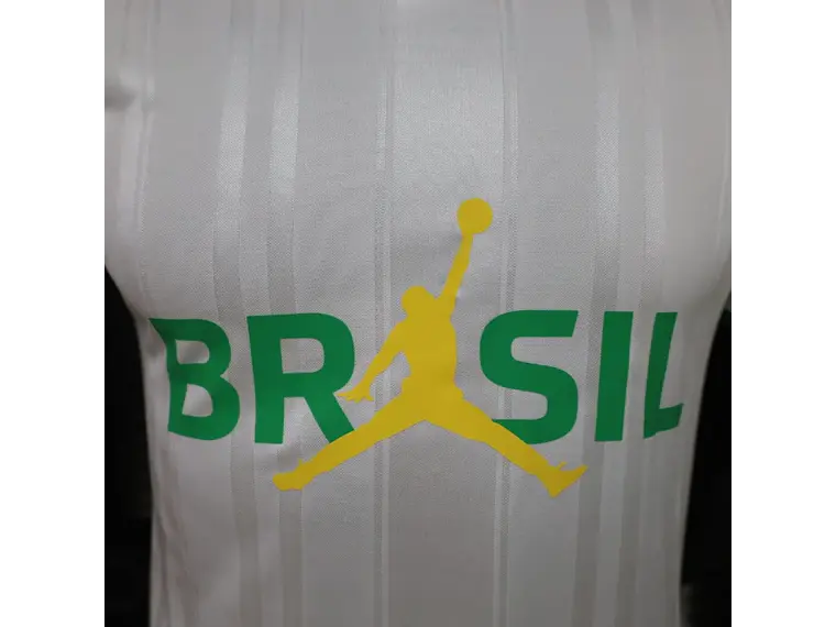 Camisa Brasil 2026 Lifestyler Edição Amarela/Branca/Azul - Nike x Jordan 12