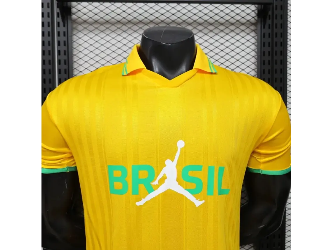 Camisa Brasil 2026 Lifestyler Edição Amarela/Branca/Azul - Nike x Jordan 3