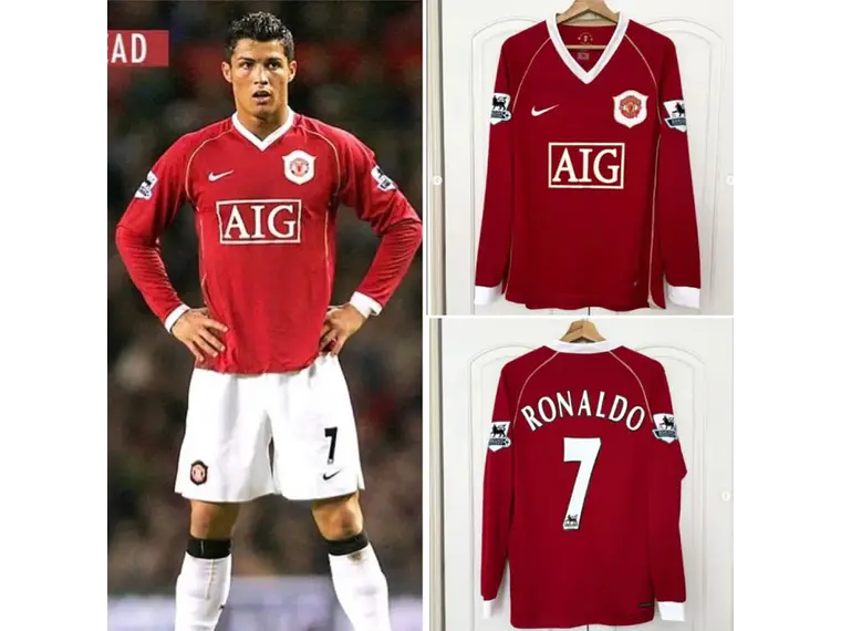 Camisa Retrô de Manga Comprida do Manchester United 2006/07 - RONALDO #7 9