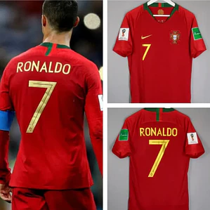 Camisa Retrô de Portugal para a Copa do Mundo de 2018 - Cristiano Ronaldo #7