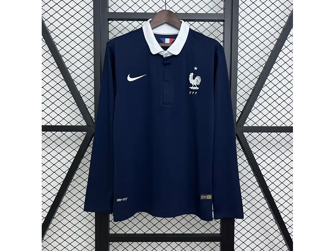 Camisa Retrô de Manga Comprida da França 2014 1