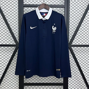 Camisa Retrô de Manga Comprida da França 2014