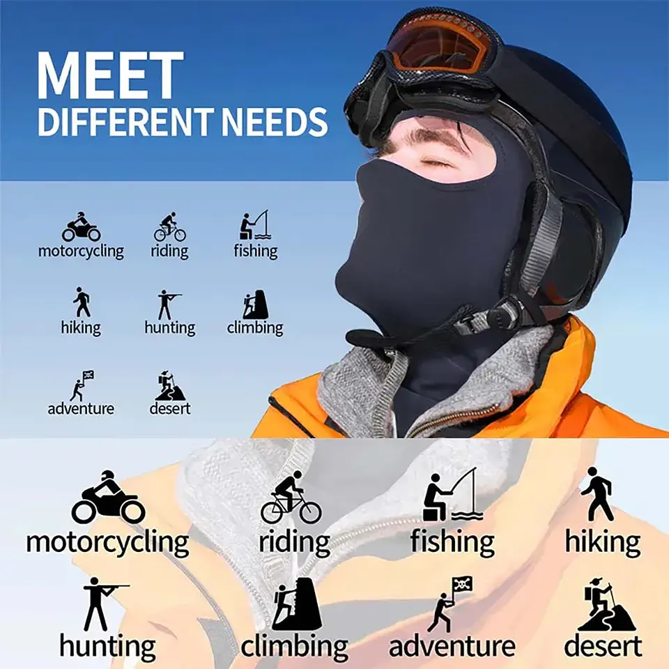 Balaclava para homem ideal para ciclismo, mota e atividades ao ar livre 2