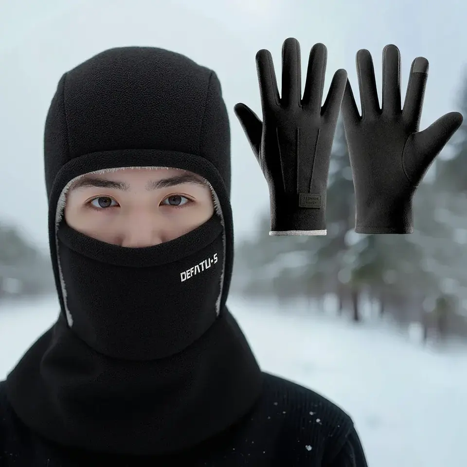 Kit Inverno Balaclava, Gorro e Luvas Térmicas | Proteção Contra o Frio e Vento 3