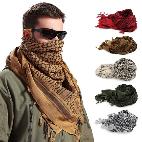 Lenço Tático Árabe Shemagh | Leve, Quente e Versátil para Atividades Outdoor