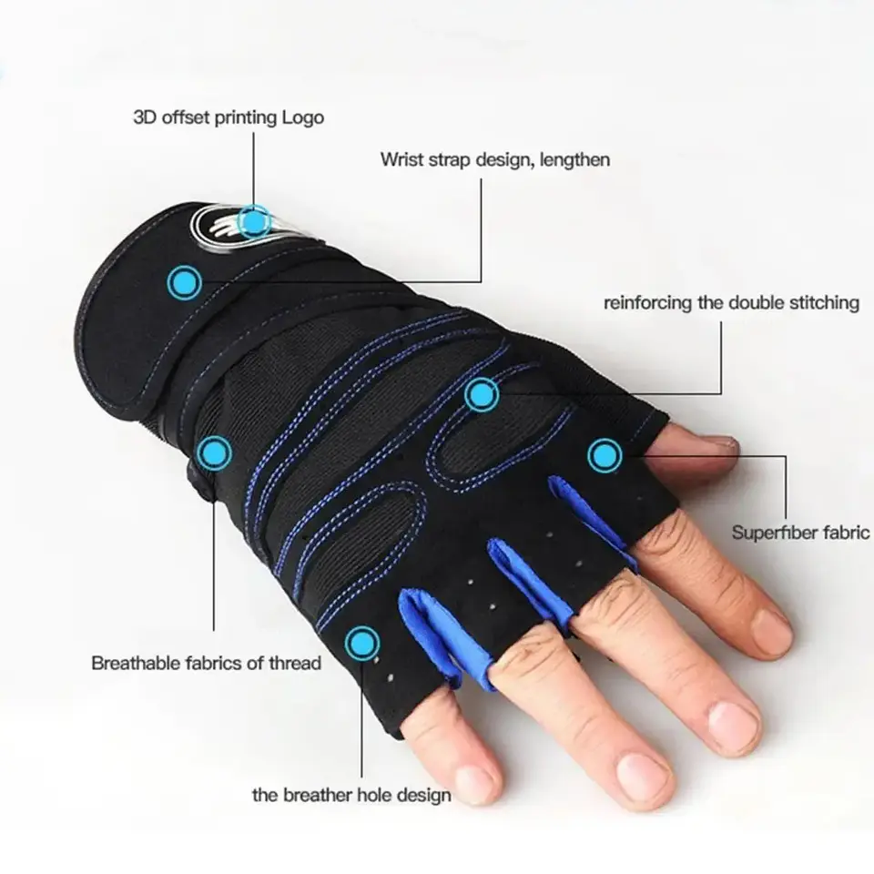 Luvas de Treino com Suporte de Pulso | Proteção e Grip para Musculação e Fitness 4