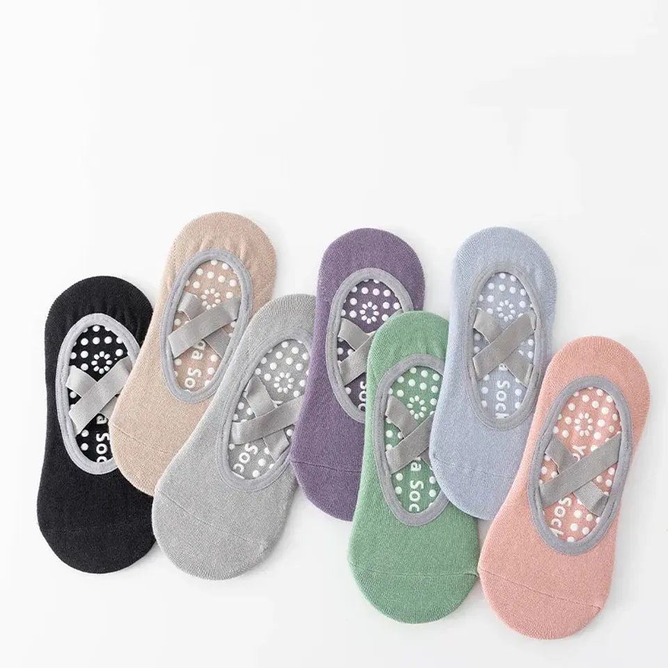 Meias de Yoga Antiderrapantes com Silicone | Conforto e Estabilidade para Pilates e Ballet - Tamanho 33-37 3