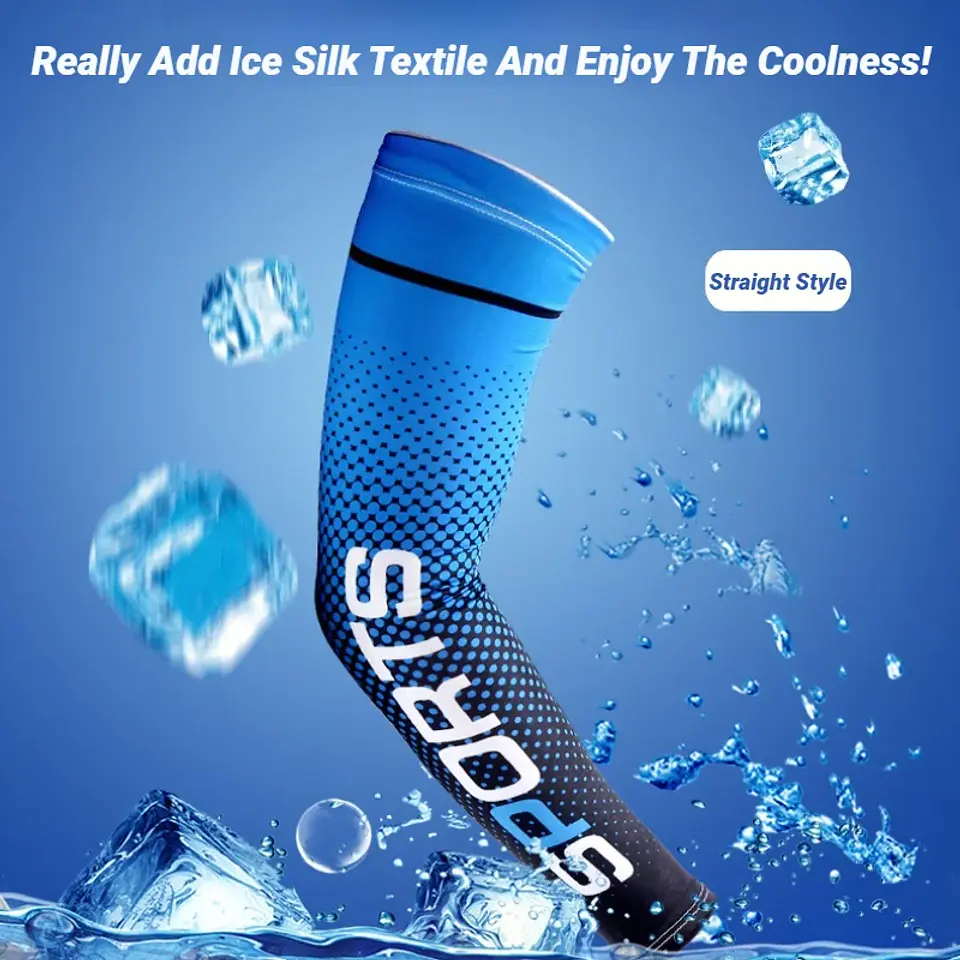 Mangas de Braço Ice Silk com Proteção UV | Frescas e Antiderrapantes para Desporto  2