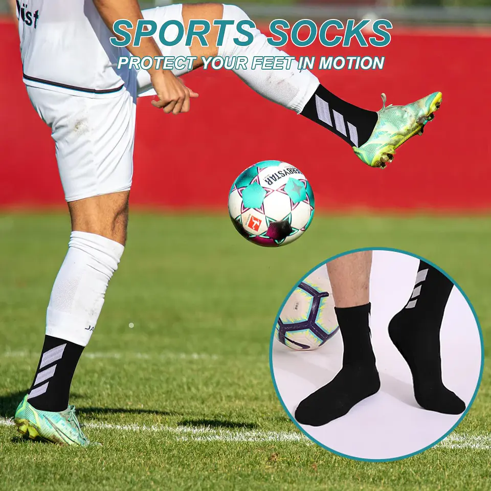 Meias Antiderrapantes para Futebol e Treino | Grip e Estabilidade para Desportos 5