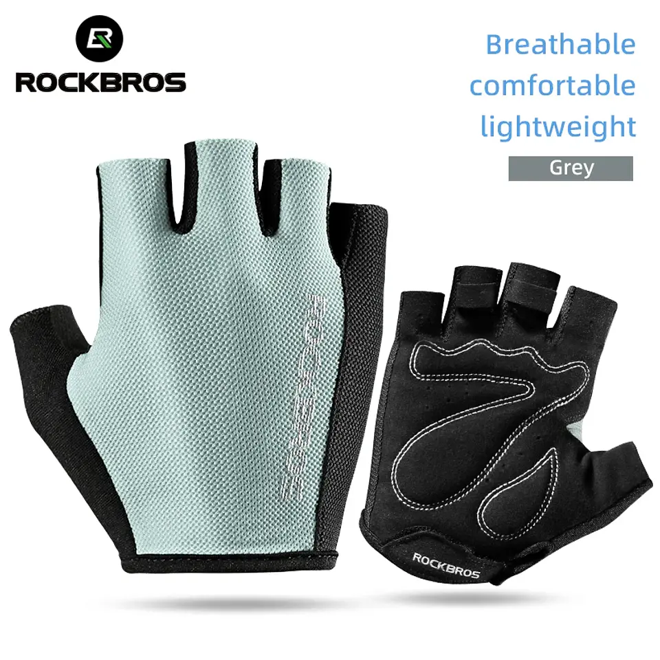 Luvas de Ciclismo ROCKBROS Meio Dedo | Amortecimento SBR e Antiderrapantes  6