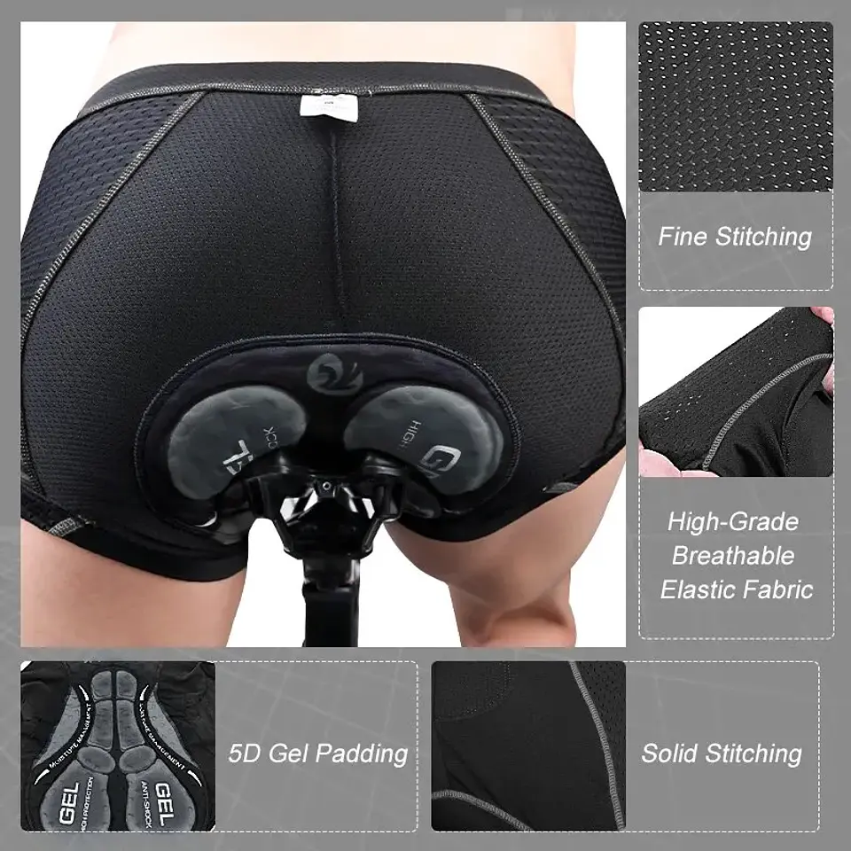 Cuecas de Ciclismo X-TIGER com Almofada 5D Gel | Conforto para MTB e Estrada 4