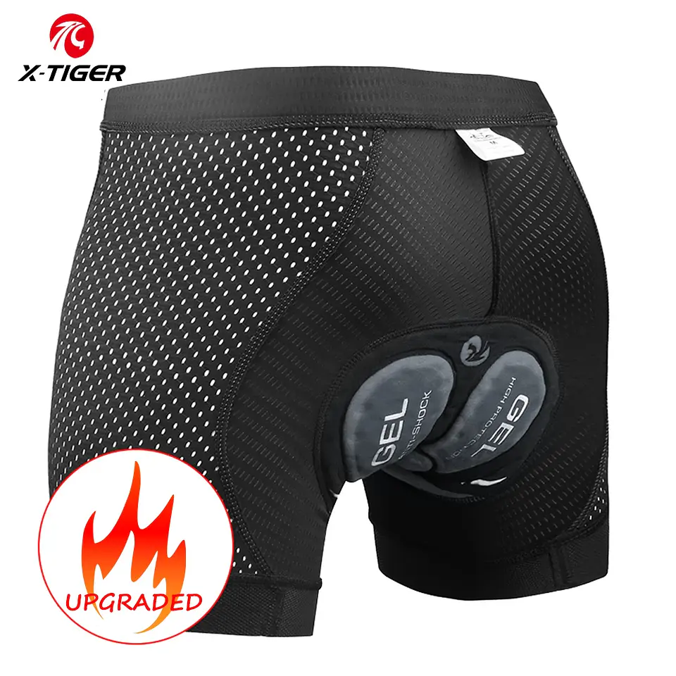 Cuecas de Ciclismo X-TIGER com Almofada 5D Gel | Conforto para MTB e Estrada 8
