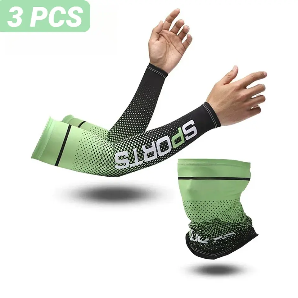 Mangas de Braço Ice Silk com Proteção UV | Frescas e Antiderrapantes para Desporto  9