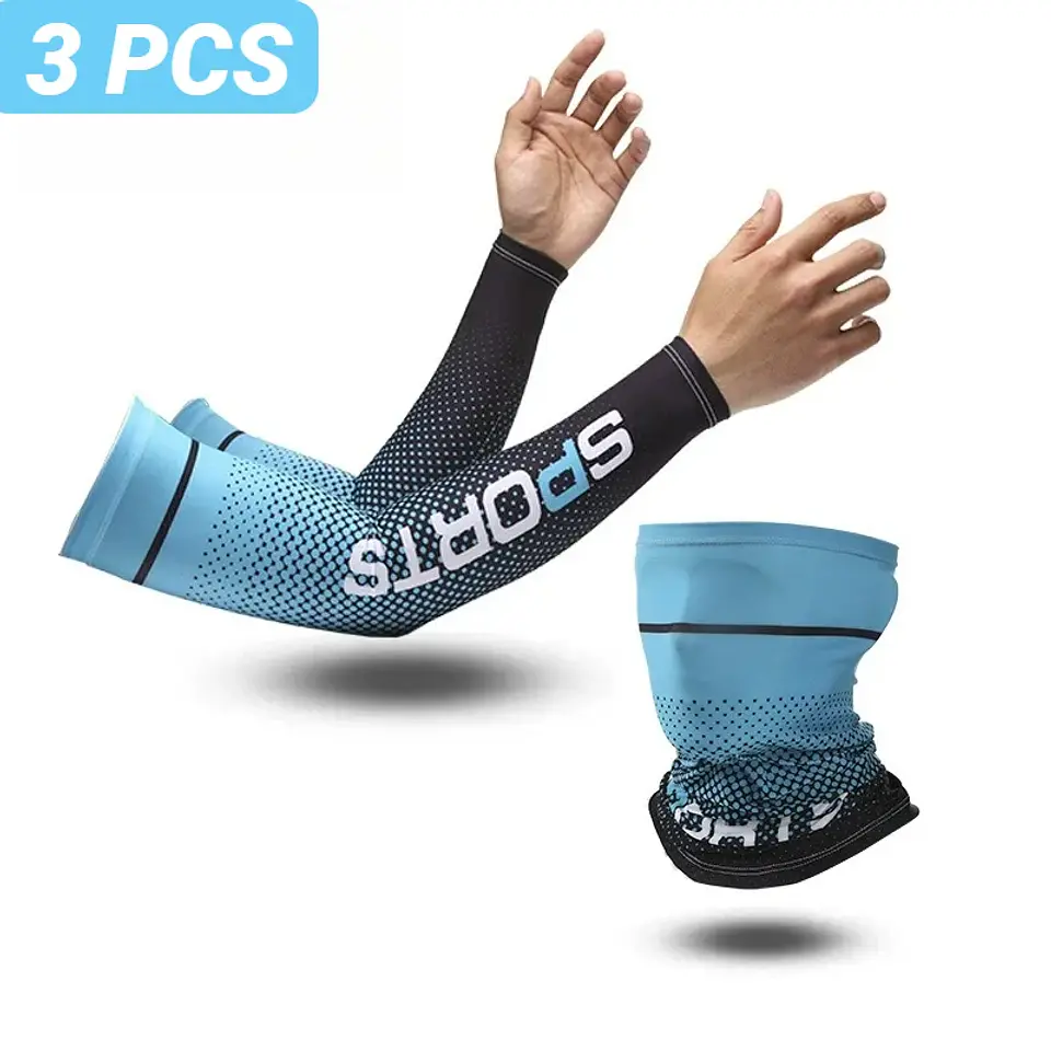 Mangas de Braço Ice Silk com Proteção UV | Frescas e Antiderrapantes para Desporto  11