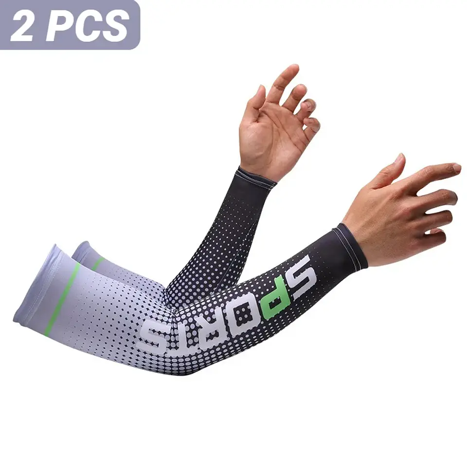 Mangas de Braço Ice Silk com Proteção UV | Frescas e Antiderrapantes para Desporto  15