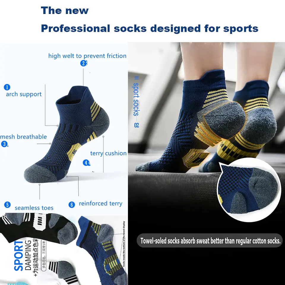 Meias Desportivas Antiderrapantes | 3 Pares  2