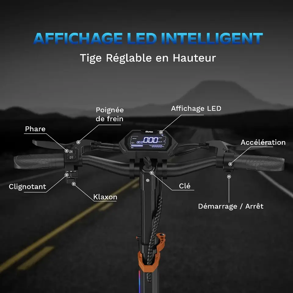 Trotinete Elétrica 1200W | 80 km de Autonomia, Assento e Travões Hidráulicos 4