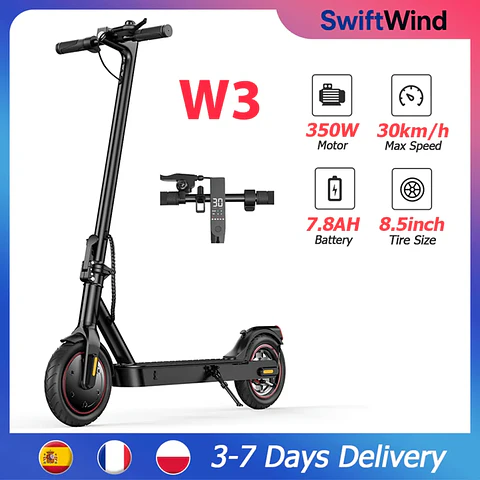 Trotinete Elétrica SwiftWind W3 | 350W, 25 km/h e até 34 km de Autonomia