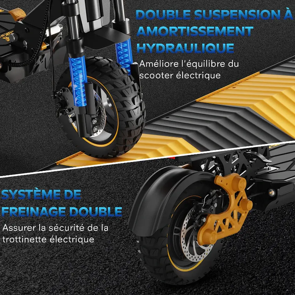 Trotinete Elétrica 1200W | 80 km de Autonomia, Assento e Travões Hidráulicos 6
