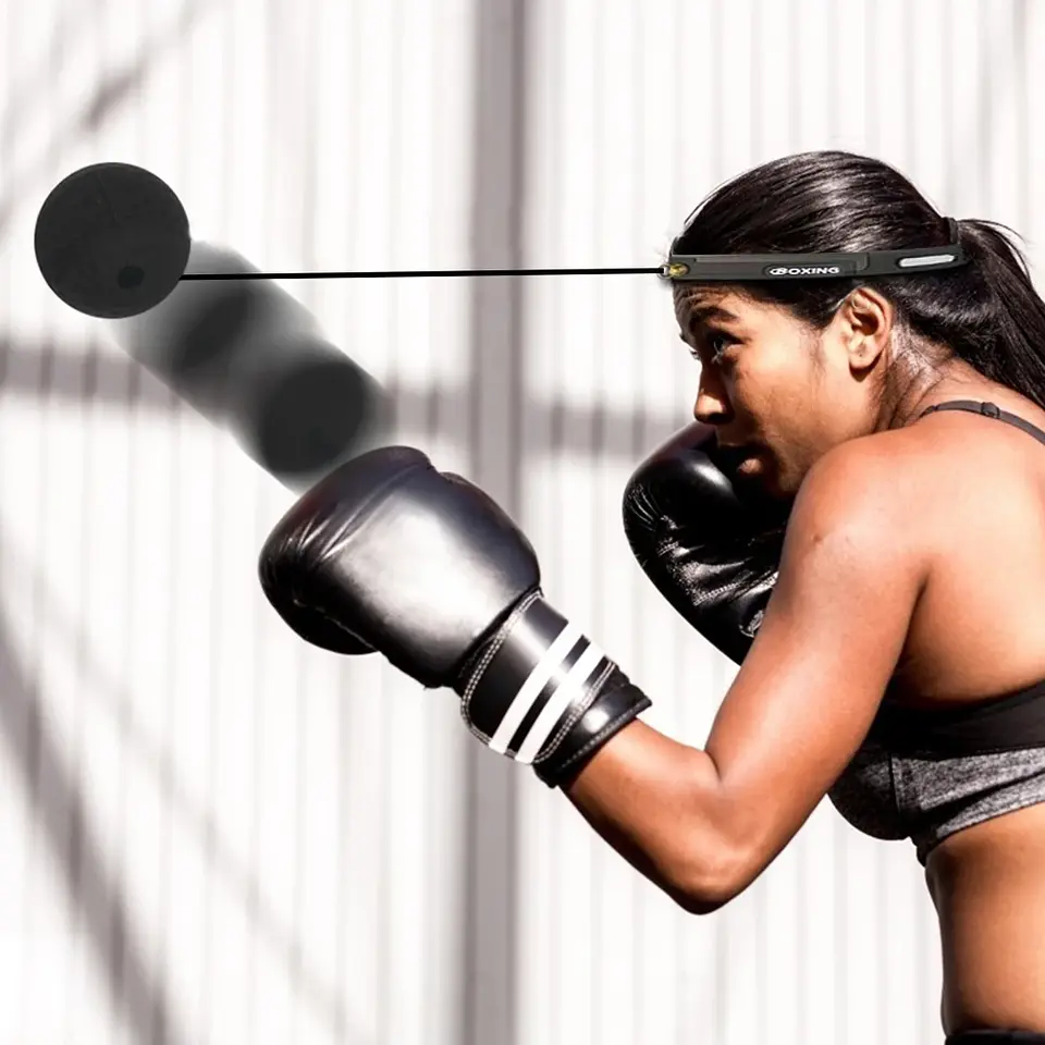 Bola de Boxe para Reflexos e Velocidade (PU) com Faixa de Suor 2