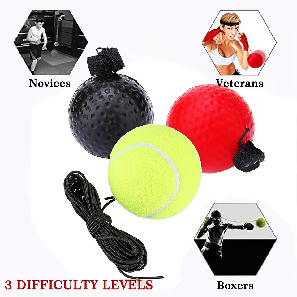 Bola de Boxe para Reflexos e Velocidade (PU) com Faixa de Suor 4