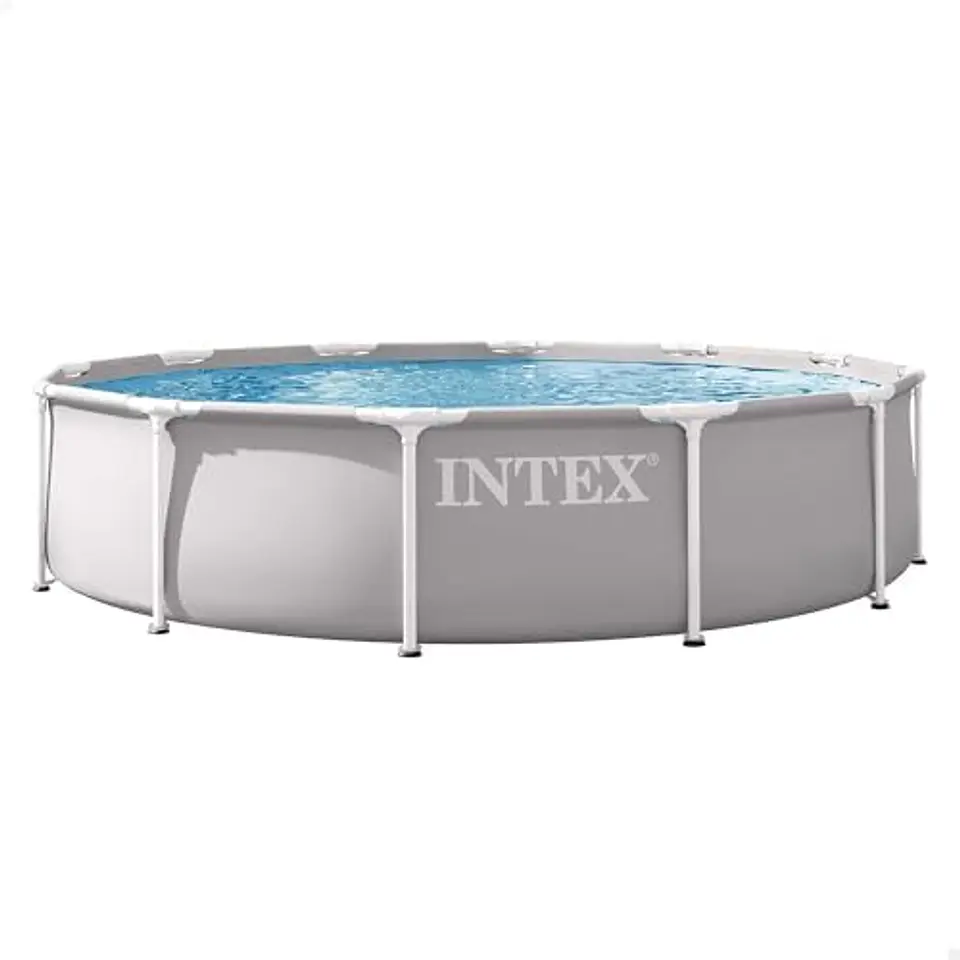 Intex - Piscina Desmontável, Cinza, D366 x 76 cm, Capacidade para 6.503 litros, Estrutura Metálica, Ideal para 5 Pessoas, Montagem em 30 Minutos, Conexões para Depuradora Ø32 mm (5... 4