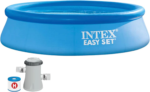 Intex 55237 - Piscina Insuflável, Ø244x61 cm, 1.942 litros, Piscina Redonda, com Depuradora a Cartucho, 1.250 litros/Hora, Filtro Cartucho Tipo H, para 2 Pessoas