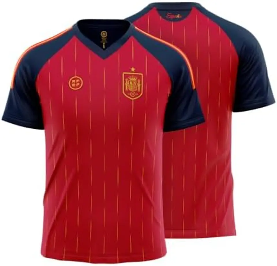 RFEF - Réplica Oficial Camiseta da Seleção Espanhola de Futebol Masculina - 1ª Equipação Espanha 2026 - 100% Poliéster Respirável - Adulto Unissexo 2