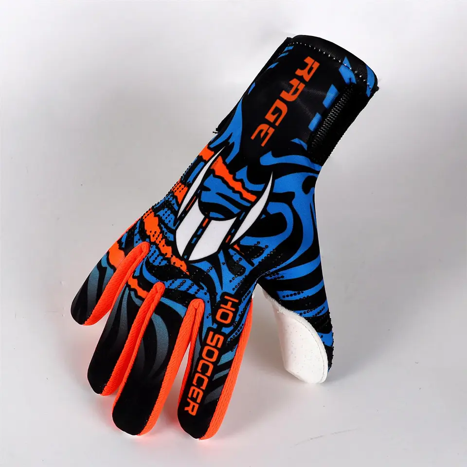 Ho Soccer Rage Plus Hazard V2 Luvas de Guarda-Redes, Unissexo, Azul/Laranja 3