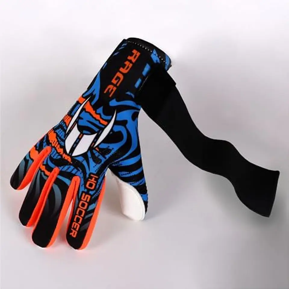 Ho Soccer Rage Plus Hazard V2 Luvas de Guarda-Redes, Unissexo, Azul/Laranja 8