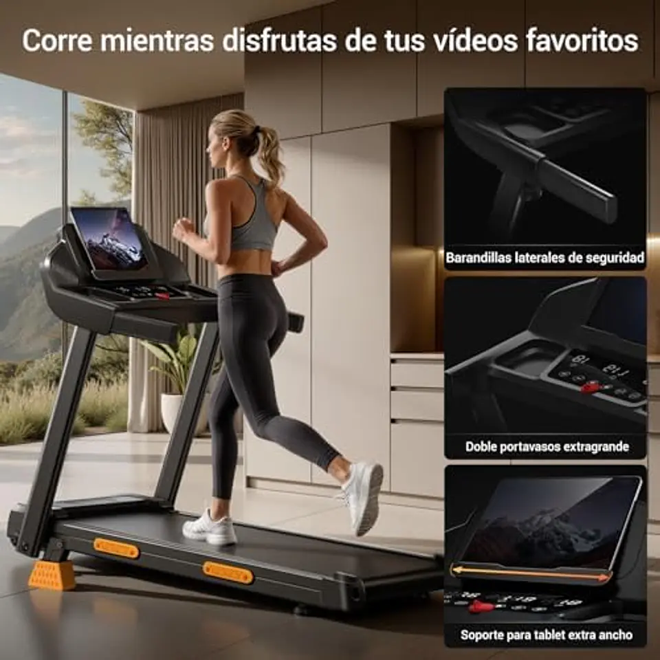 Esteira Dobrável com Inclinação 12 km/h, 15% de Inclinação, Faixa de Corrida Dobrável, 3,0 HP, Esteira Elétrica para Casa com LED Táctil, Sistema de Amortecimento, Treino Silencios... 13
