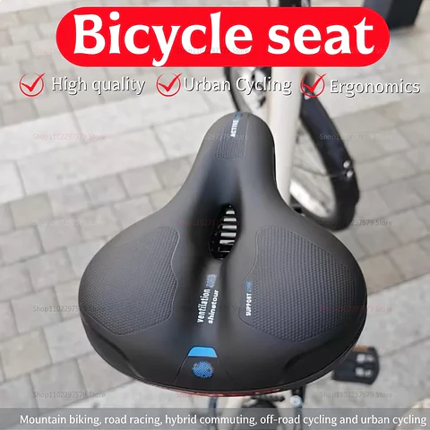 Banco de bicicleta com função de absorção de impactos, almofada ergonómica e confortável, ideal para ciclismo diário e viagens