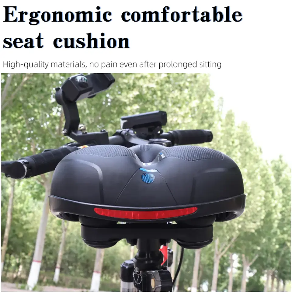 Banco de bicicleta com função de absorção de impactos, almofada ergonómica e confortável, ideal para ciclismo diário e viagens 2