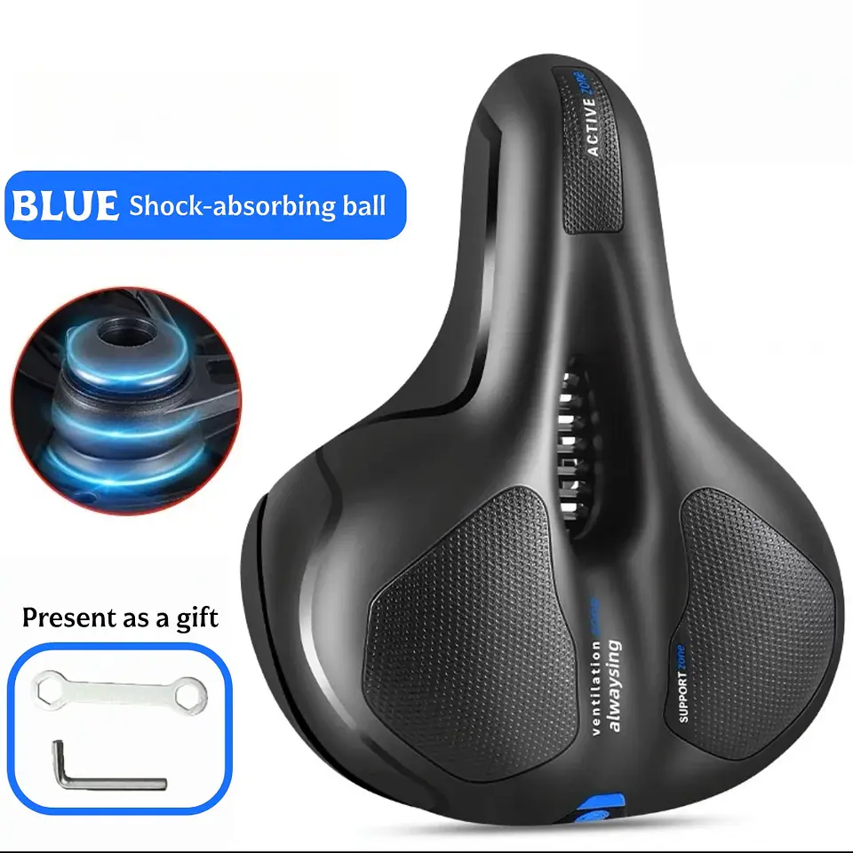 Banco de bicicleta com função de absorção de impactos, almofada ergonómica e confortável, ideal para ciclismo diário e viagens 7