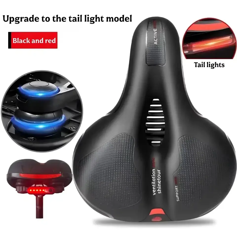 Banco de bicicleta com função de absorção de impactos, almofada ergonómica e confortável, ideal para ciclismo diário e viagens 8