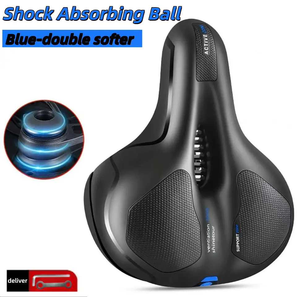 Banco de bicicleta com função de absorção de impactos, almofada ergonómica e confortável, ideal para ciclismo diário e viagens 9