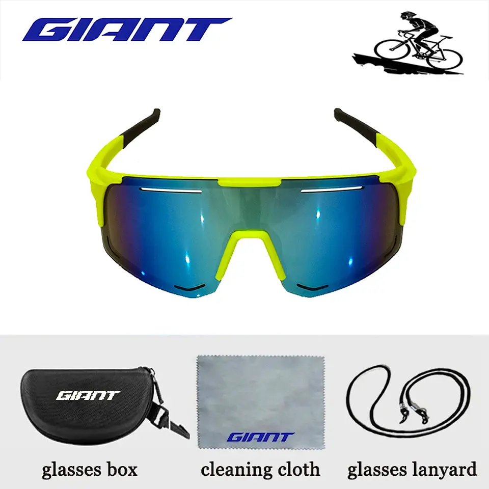 Óculos de Ciclismo Profissionais Giant Grandes - Proteção UV, Anti-Reflexo, Resistente a Impactos, Esportes ao Ar Livre com estojo 4