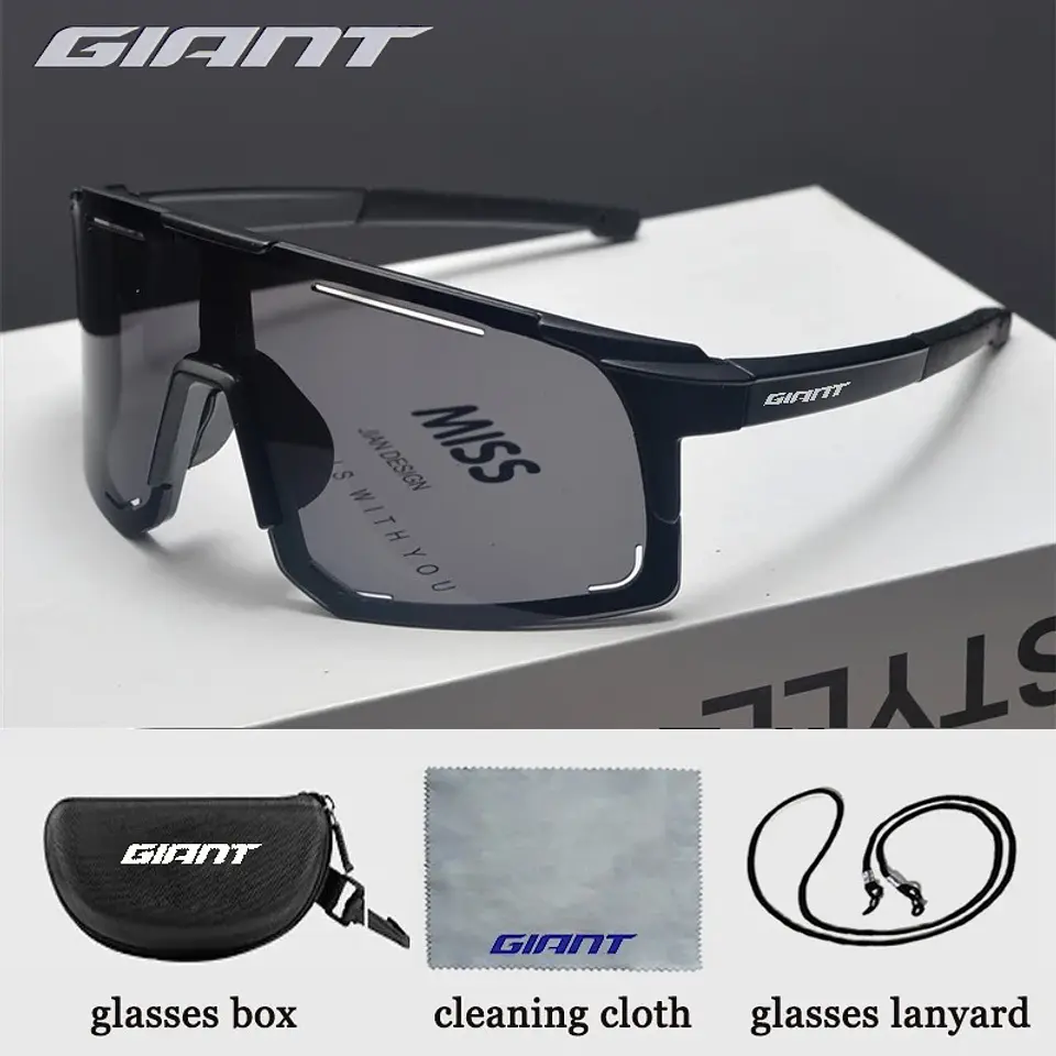 Óculos de Ciclismo Profissionais Giant Grandes - Proteção UV, Anti-Reflexo, Resistente a Impactos, Esportes ao Ar Livre com estojo 11