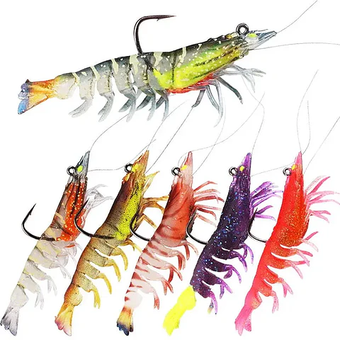  Isca Artificial de Camarão WeiHe | PVC Macio Luminescente para Pesca