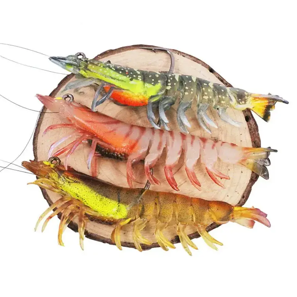  Isca Artificial de Camarão WeiHe | PVC Macio Luminescente para Pesca 2
