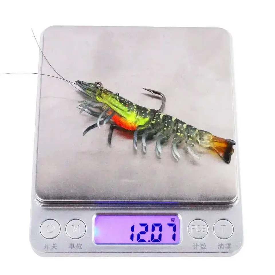  Isca Artificial de Camarão WeiHe | PVC Macio Luminescente para Pesca 3