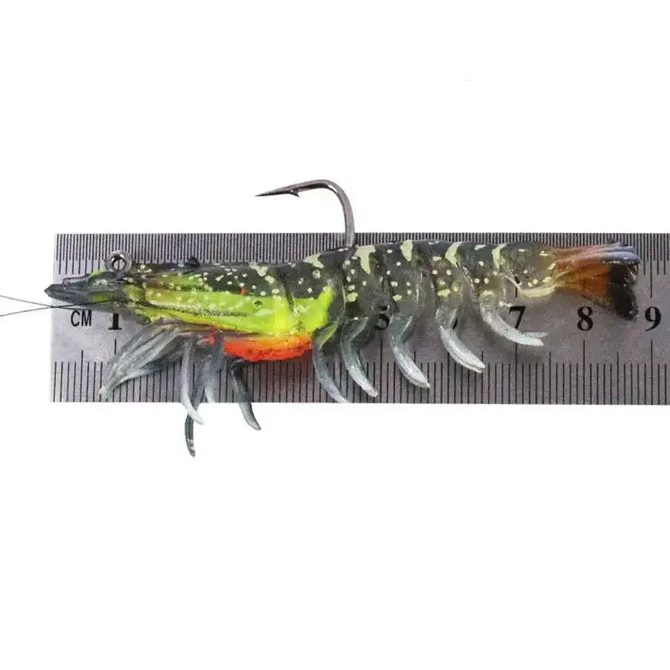  Isca Artificial de Camarão WeiHe | PVC Macio Luminescente para Pesca 5