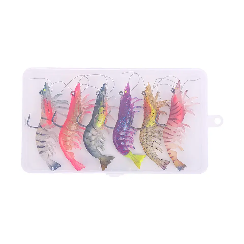  Isca Artificial de Camarão WeiHe | PVC Macio Luminescente para Pesca 6