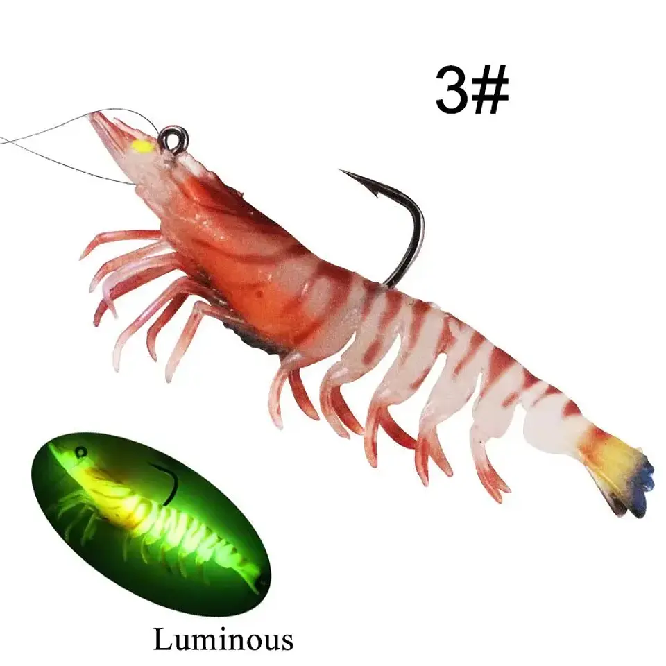  Isca Artificial de Camarão WeiHe | PVC Macio Luminescente para Pesca 9