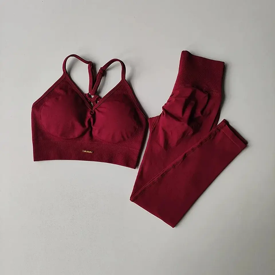 Conjunto de Exercício Feminino Cintura Alta com Efeito Levanta Bumbum, Cor Pêssego, à Prova de Impacto, para Yoga, Fitness, Corrida e Estilo 8