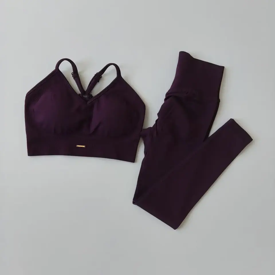 Conjunto de Exercício Feminino Cintura Alta com Efeito Levanta Bumbum, Cor Pêssego, à Prova de Impacto, para Yoga, Fitness, Corrida e Estilo 11
