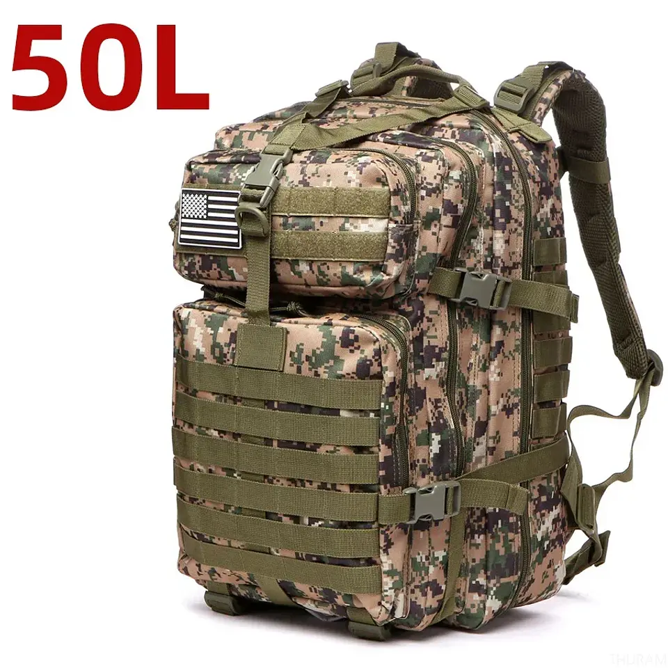Mochila Tática 1000D Nylon 25L/50L | Impermeável para Campismo e Caça 7