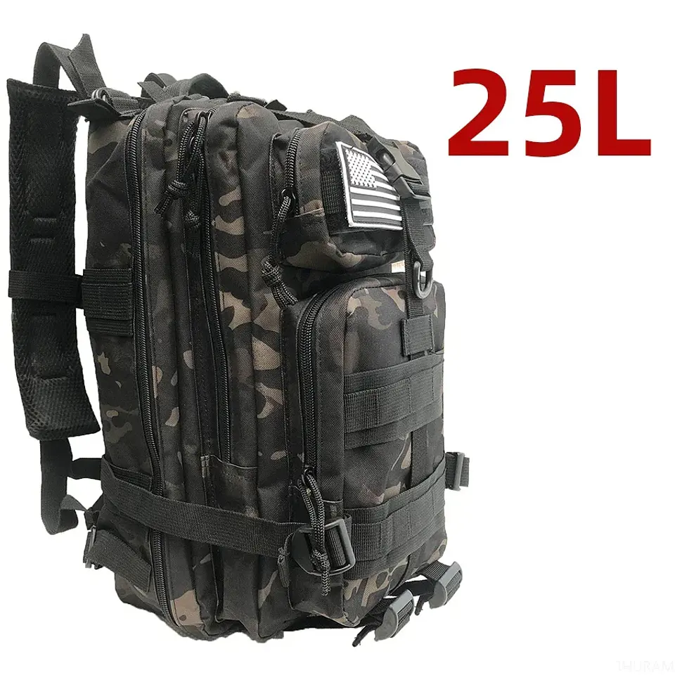 Mochila Tática 1000D Nylon 25L/50L | Impermeável para Campismo e Caça 11